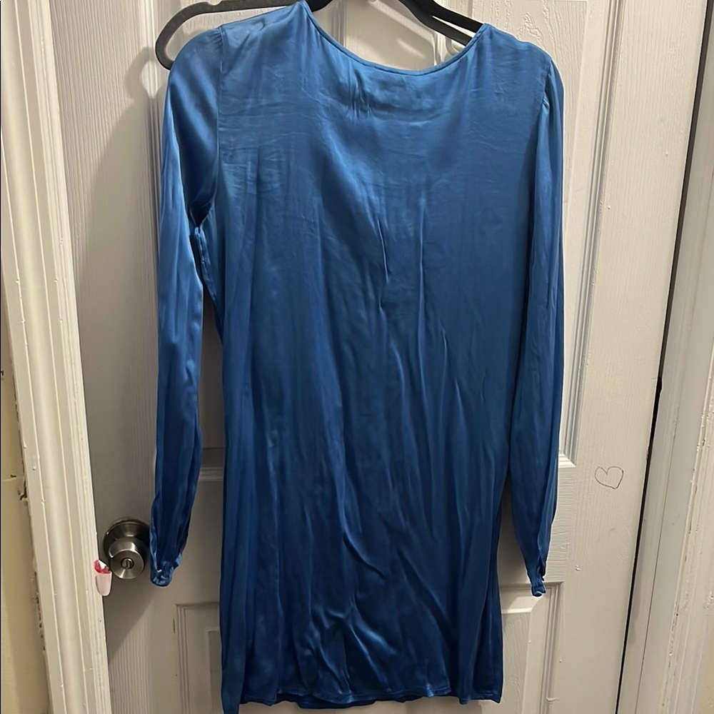 Blue Long-Sleeve Dress - Picture 3 of 4